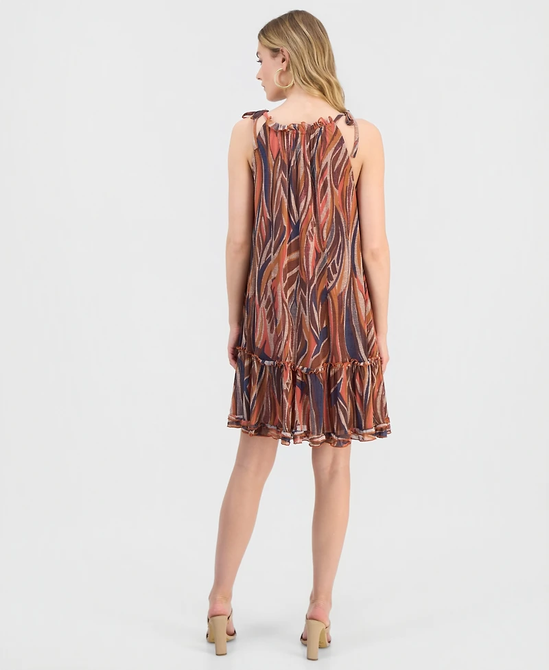 Robbie Bee Women's Printed Halter A-Line Dress