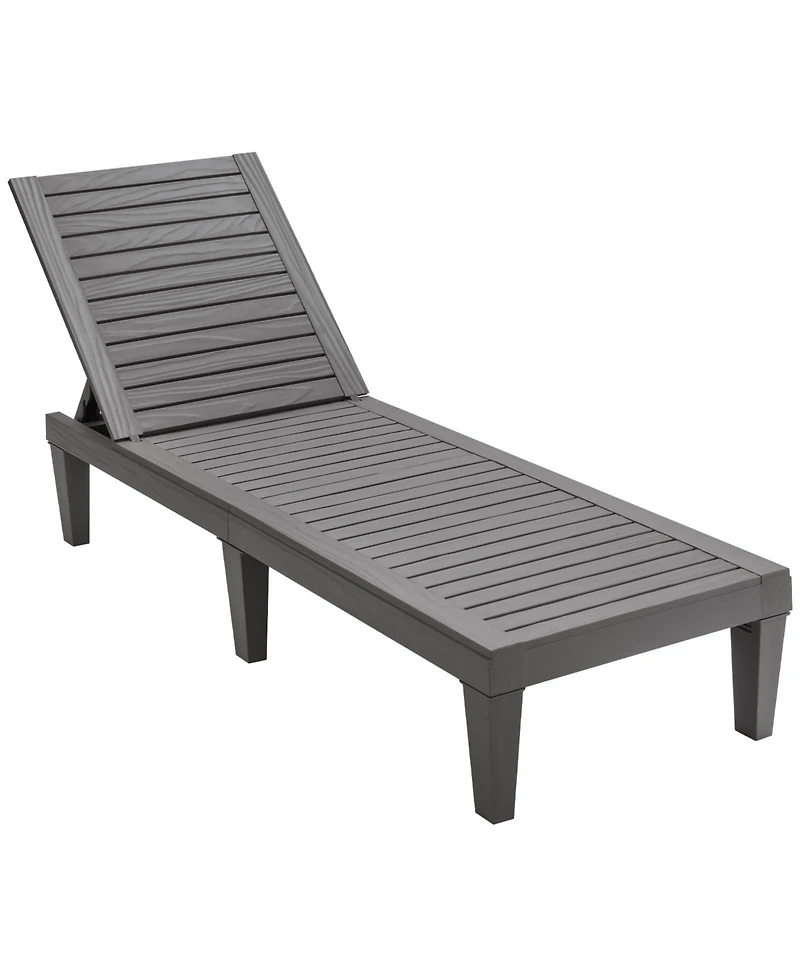 Slickblue Outdoor Chaise Lounge Chair with 5 Positions Adjustable Backrest