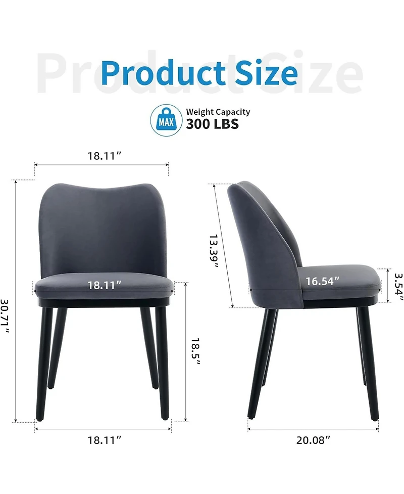 gaomon Dining Chair Set of 2 Black Faux Leather Dining Chairs for Kitchen Dining Room