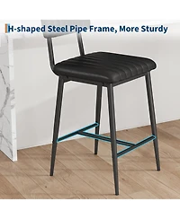 gaomon Set of 2 400LBS Heavy-Duty Counter Height Pu Leather Stools