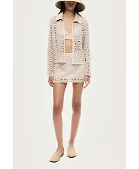 Nocturne Women's High-Waisted Lace Mini Skirt