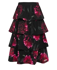 City Chic Women's Bianka Bloom Print Tiered Skirt