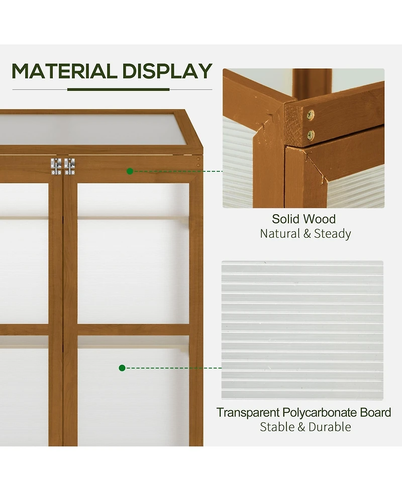Outsunny Fir Wood Garden Planter house w/ Panels, Shelves,