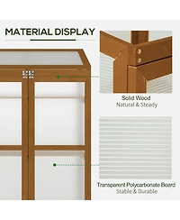 Outsunny Fir Wood Garden Planter house w/ Panels, Shelves,