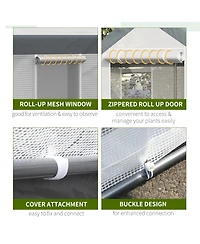 Outsunny 12' x 7' x 7' Outdoor Walk-In Tunnel house Garden Warm House