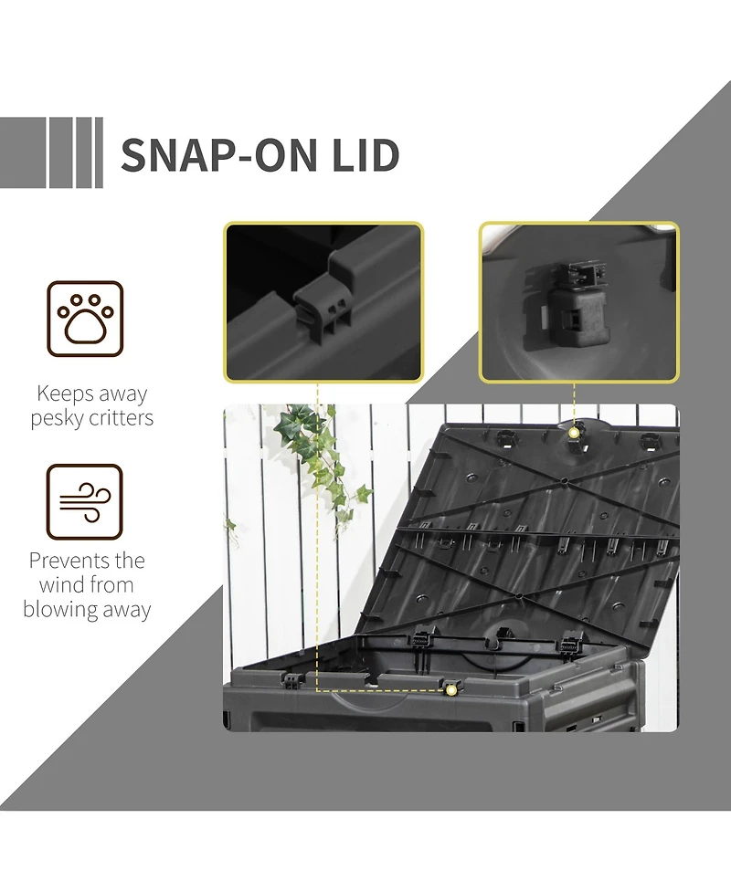 Outsunny 120 Gallon Compost Bin, Large Composter with 80 Vents,