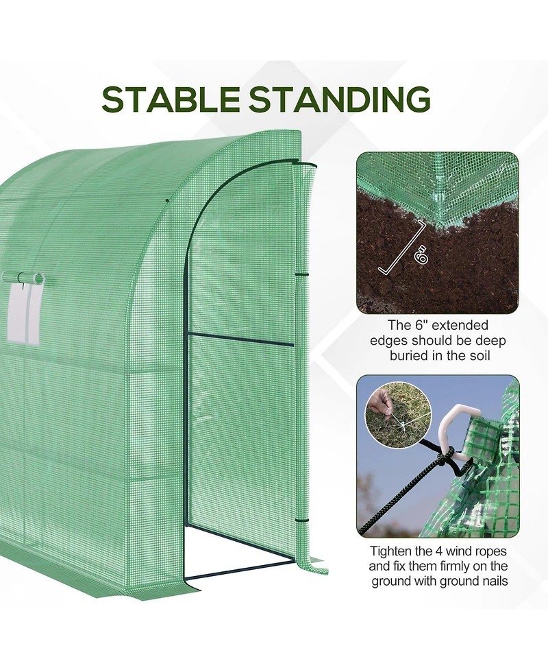 Outsunny 7' x 3' x 7' Plant Garden house with Window,