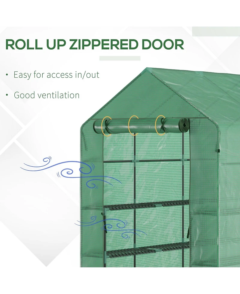 Outsunny 7' x 5' x 6' Walk-In house, Pe Cover,