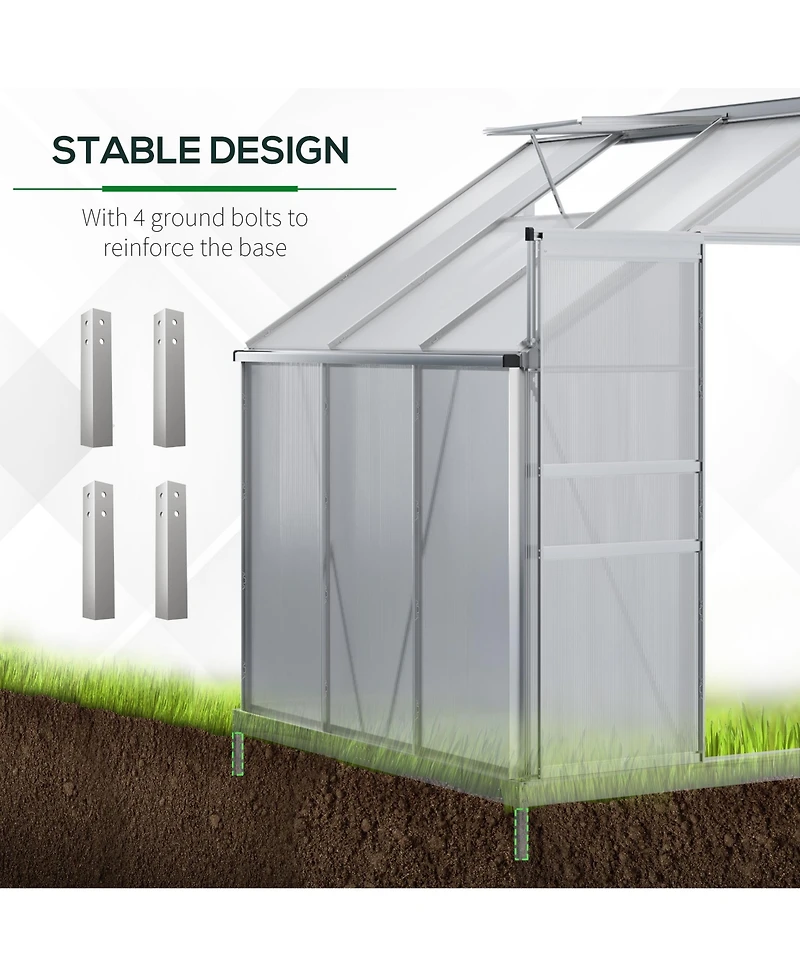 Outsunny 6' x 4' Walk-in house for Outdoor w/ Roof Vent Sliding Door