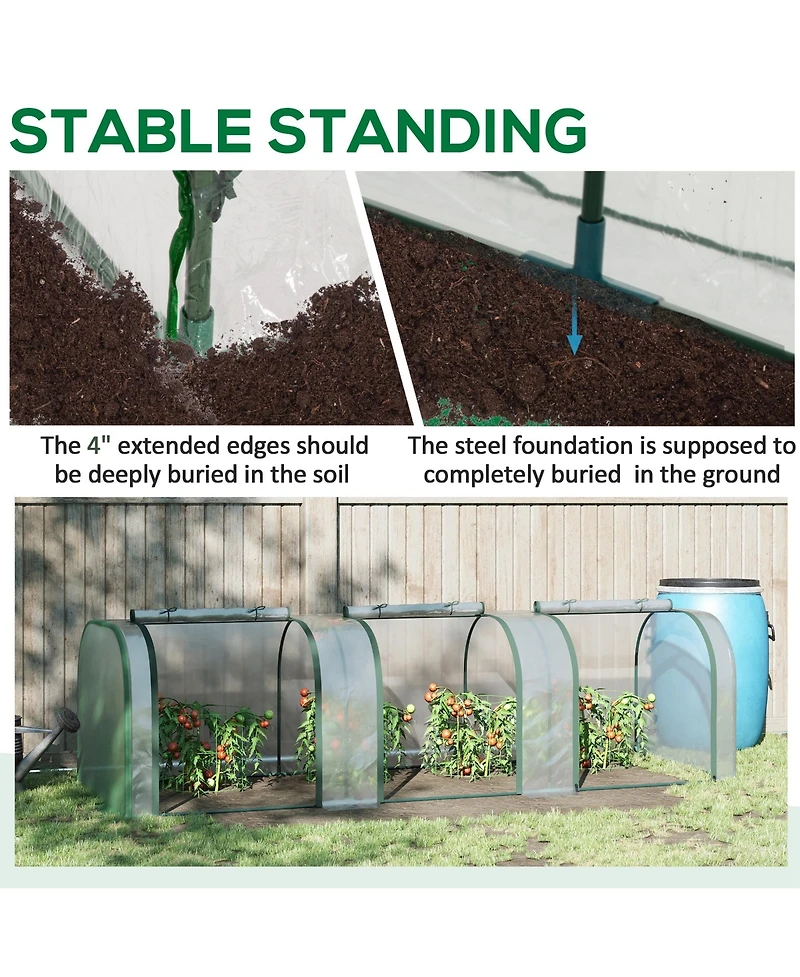 Outsunny Portable Tunneled house with Zippe Doors