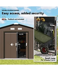 Outsunny 11' x 13' Storage Shed Garden Tool House w/ Vents Doors