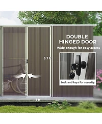 Outsunny 11.2' x 5.6' Metal Outdoor Storage Shed w/ Lock, Colde