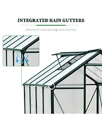 Outsunny 6' x 8' x 7' Large Polycarbonate Walk-in house,