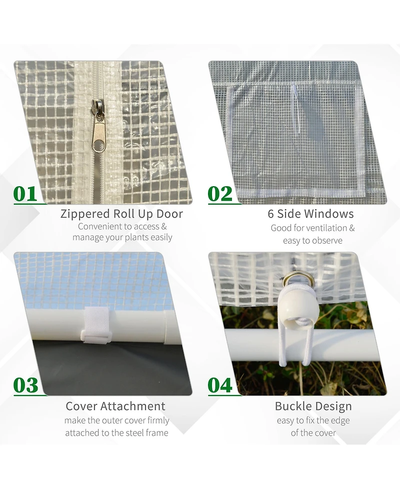 Outsunny Walk-in house with Windows Roll Up Door 20' x 10' x 9',