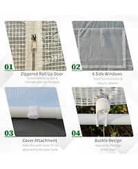 Outsunny Walk-in house with Windows Roll Up Door 20' x 10' x 9',