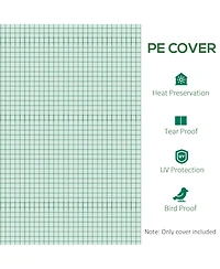 Outsunny Additional Hot House / Plant Nursery Cover & Tarp w/ Zipper Door Green