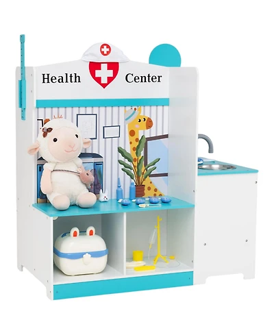Slickblue Kids Doctor Kit Play Set with Adjustable Height Stand