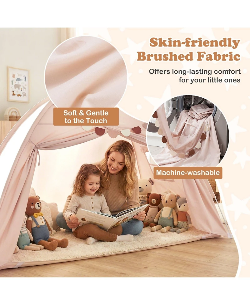 Slickblue Indoor Twin Kids Tent with Canopy and 2 Mesh Windows
