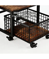 Homfan Heavy Duty Rolling Storage Cart with Drawer - Lockable Wheels, for Bathroom, Laundry Room