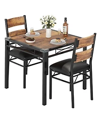 gaomon 2-Person Dining Table Set with Padded Chairs and Corner Guards