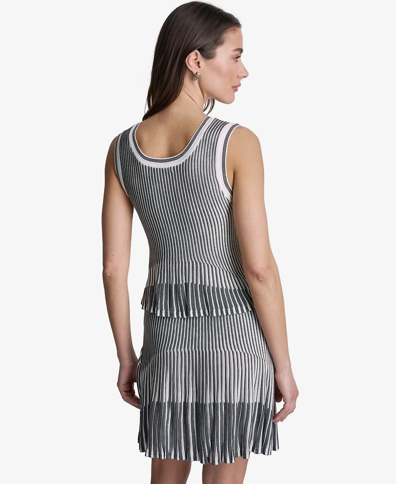 Bcbg Women's Striped Sleeveless Viscose Tank Top
