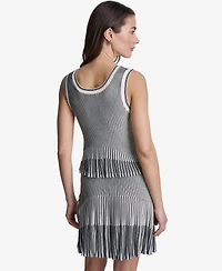 Bcbg Women's Striped Sleeveless Viscose Tank Top