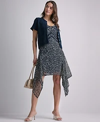 Bcbg Women's Tweed Short-Sleeve Cropped Cardigan