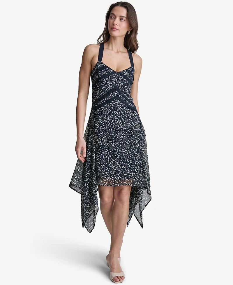Bcbg Women's Handkerchief Hem Fit & Flare V-Neck Dress