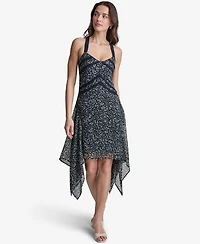 Bcbg Women's Handkerchief Hem Fit & Flare V-Neck Dress