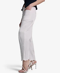 Bcbg Women's Embroidered Scallop-Hem Wide-Leg Jeans