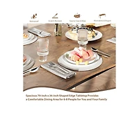 gaomon 6-8 Person Modern Wooden Dining Table with Wave Edge