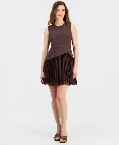 Sam Edelman Women's Tailored Crepe Pleated Dress