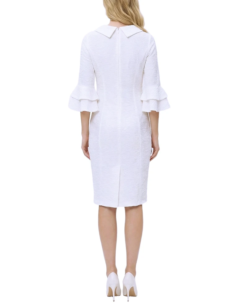 Ny Collection Women's 3/4 Sleeve Shawl Collar Dress
