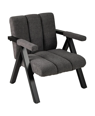 Gouun Oversized Tufted Accent Chair with Metal Frame and Padded Armrests