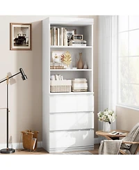 gaomon 5-Tier Industrial Metal Frame Bookshelf, Farmhouse Open Storage Organizer