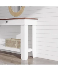 gaomon Rustic Farmhouse Wooden Console Table with Drawers