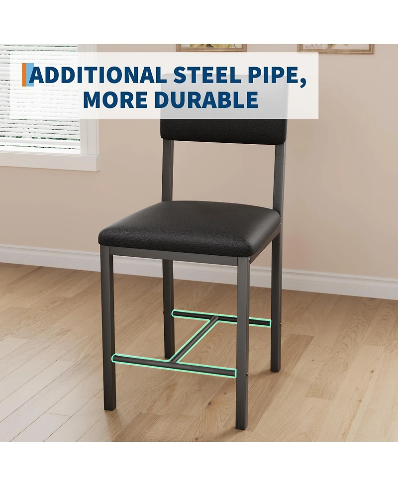 gaomon 4-Piece Industrial Rustic Dining Set with Bench
