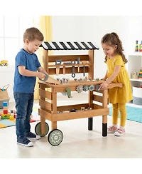 Slickblue Kids Rolling Tool Cart 2-in-1 Construction Playset Toy