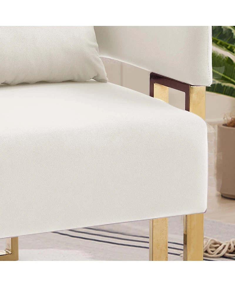 Streamdale Furniture Modern decorative chair with metal legs, velvet fleece upholstered