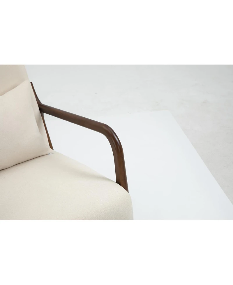 Streamdale Furniture Mid Century Modern Accent Chair with Wood Frame & Waist Cushion