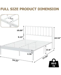 gaomon Bed Frame Metal Platform Mattress Foundation with Headboard Heavy Duty Steel Slat Support No Box Spring