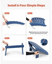 Gouun Hdpe Folding Adirondack Ottoman Footrest, Weather-Resistant