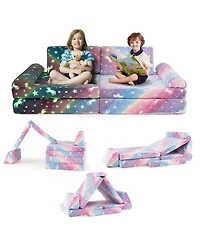 Gouun 8-Piece Modular Kids Play Couch Glow-in-the-Dark Toddler Sectional
