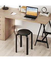 Gouun Stackable Bentwood Dining Stools Set of 4, 18 in Height with Round Top