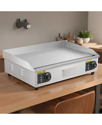 Ecooso 28.5 x 15.7 Inch Commercial Electric Griddle, 4400W Stainless Steel Countertop Flat Top Grill