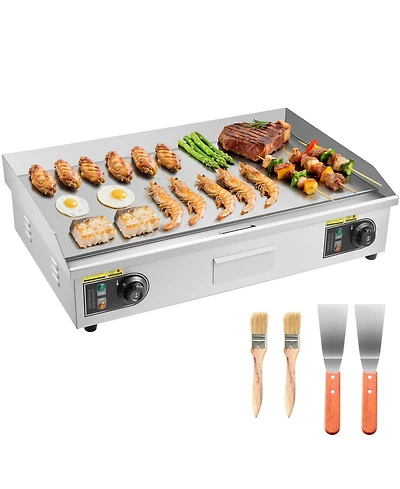 Ecooso 28.5 x 15.7 Inch Commercial Electric Griddle, 4400W Stainless Steel Countertop Flat Top Grill