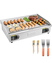 Ecooso 28.5 x 15.7 Inch Commercial Electric Griddle, 4400W Stainless Steel Countertop Flat Top Grill