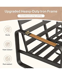 Tribesigns Outdoor Loveseat Sofa with Removable Cushions, Metal Frame Patio Thick Cushions for Patio, Balcony, Porch, Garden