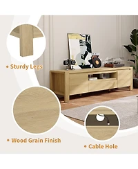 gaomon Tv Stand with Cabinet Doors, Entertainment Center with Adjustable Shelves