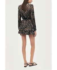 Nocturne Women's Printed Leopard Belted Jacket